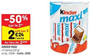 Kinder - Maxi offre à 2,99€ sur Leader Price