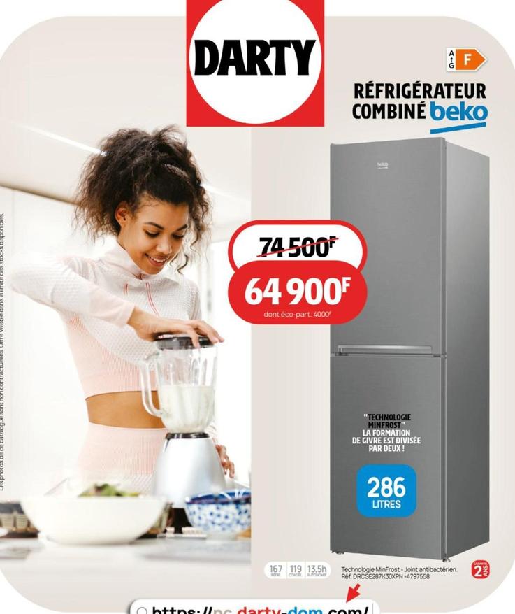 Réfrigérateur combiné offre à 64900€ sur Darty