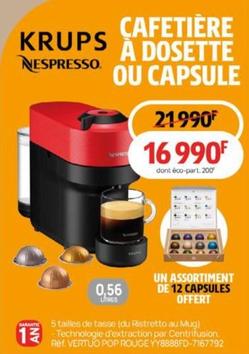 Machine à café nespresso offre à 16990€ sur Darty