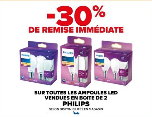 Philips - Sur Toutes Les Ampoules Led Vendues En Boite De 2 offre sur Carrefour Market