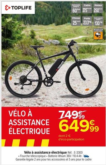 Toplife - Vélo À Assistance Électrique offre à 646,99€ sur Carrefour Market