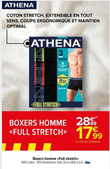 Athena - Boxers Homme Full Stretch offre à 17,99€ sur Carrefour Market