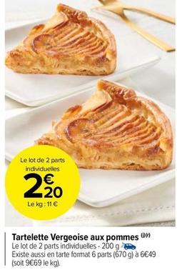 Tartelette Vergeoise Aux Pommes offre à 2,2€ sur Carrefour Market