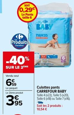 Carrefour - Culottes Pants Baby offre à 6,59€ sur Carrefour Market