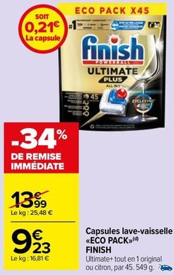 Finish - Capsules Lave Vaisselle Eco Pack offre à 9,23€ sur Carrefour Market