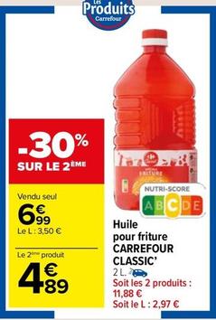 Carrefour - Huile Pour Friture Classic offre à 6,99€ sur Carrefour Market