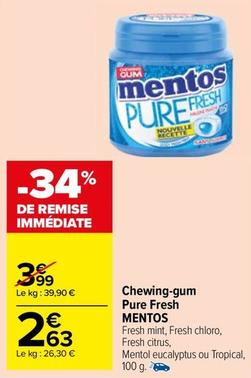 Mentos - Chewing-Gum Pure Fresh offre à 2,63€ sur Carrefour Market