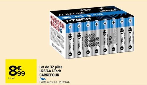 Carrefour - Lot De 32 Piles LR6/AA I-Tech  offre à 8,99€ sur Carrefour Market
