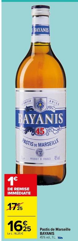 Bayanis - Pastis De Marseille offre à 16,25€ sur Carrefour Market