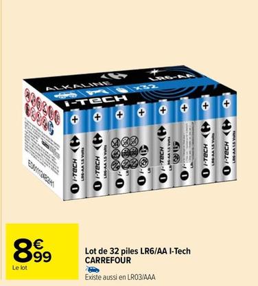 Carrefour - Le Lot Lot De 32 Piles Lr6/aa I-tech offre à 8,99€ sur Carrefour Market