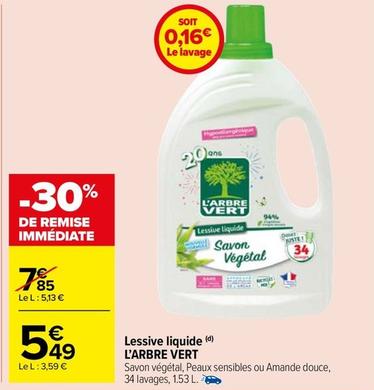 L'arbre Vert - Lessive Liquide offre à 5,49€ sur Carrefour Market