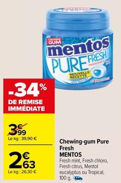 Mentos - Chewing Gum Pure Fresh offre à 2,63€ sur Carrefour Market