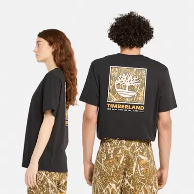 T-shirt à manches courtes Stack Camo unisexe en noir offre à 21€ sur Timberland