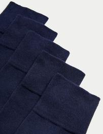Lot de 5 paires de chaussettes hauteur cheville avec bord côte doux en coton offre à 12€ sur Marks & Spencer