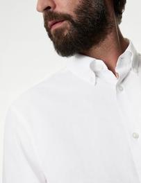 chemise coupe standard en lin mélangé tissé