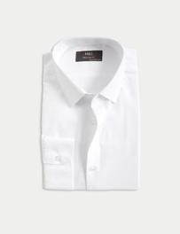 chemise en coton mélangé coupe standard, repassage facile