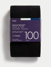 Lot de 2 paires de collants opaques 100 deniers, dotés de la technologie Magicwear™ offre à 21€ sur Marks & Spencer