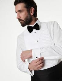 Robe chemise coupe cintrée en coton de qualité supérieure à poignets mousquetaires offre à 64€ sur Marks & Spencer