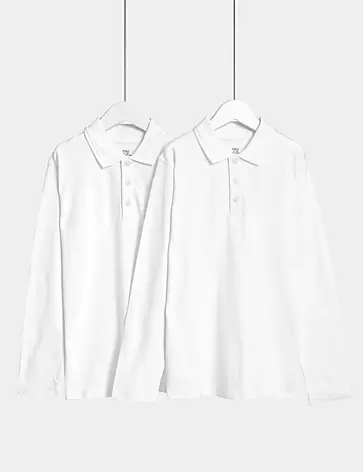 Lot de 2 polos unisexes 100 % coton (du 2 au 18 ans) offre à 11€ sur Marks & Spencer