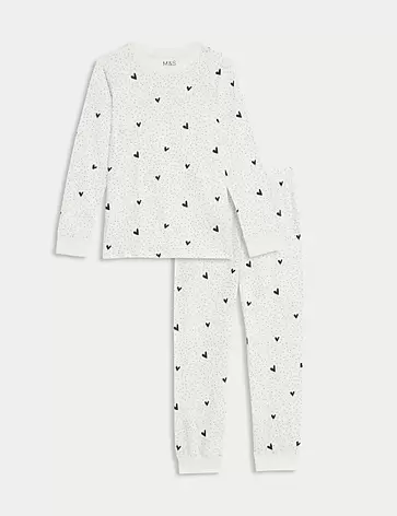 Pyjama 100 % coton à imprimé coeur (du 7 au 14 ans) offre à 16€ sur Marks & Spencer