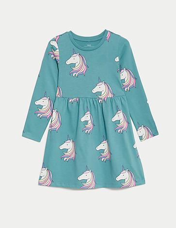 Robe 100 % coton à motif licorne (du 2 au 8 ans) offre à 14€ sur Marks & Spencer