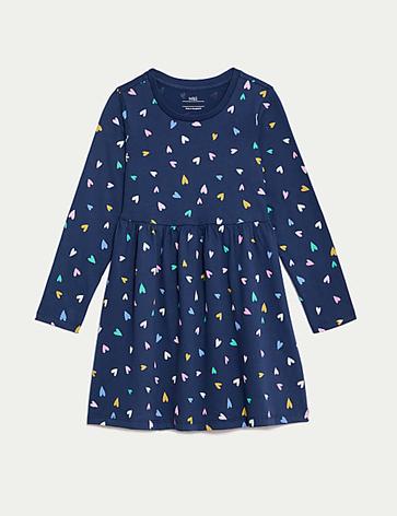 Robe 100 % coton à motif cœur (du 2 au 8 ans) offre à 14€ sur Marks & Spencer