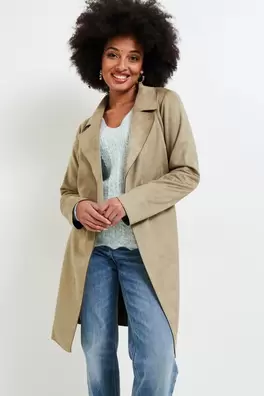 Manteau pardessus suedine femme offre à 25€ sur Grain de malice