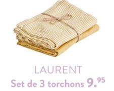 Laurent - Set De 3 Torchons offre à 9,95€ sur Casa