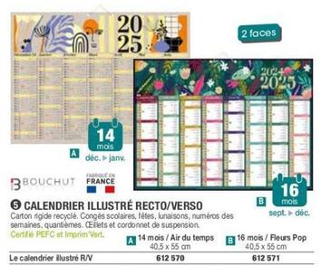 Bouchut - Calendrier Illustré Recto/Verso offre sur Hyperburo