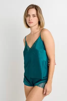 TOP EN SATIN ET DENTELLE CANARD offre à 25,99€ sur Rougegorge