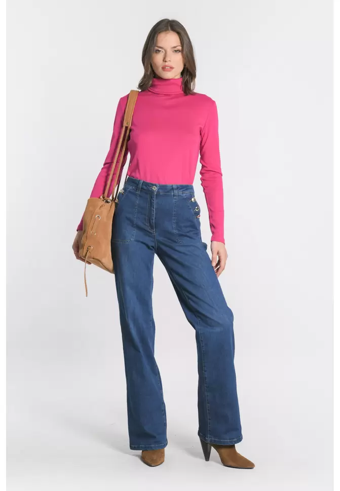 NOLANA - JEAN FLARE COTON BIO - BLEU offre à 99€ sur Antonelle