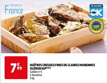 Huîtres Creuses Fines De Claires Marennes Oléron Igp