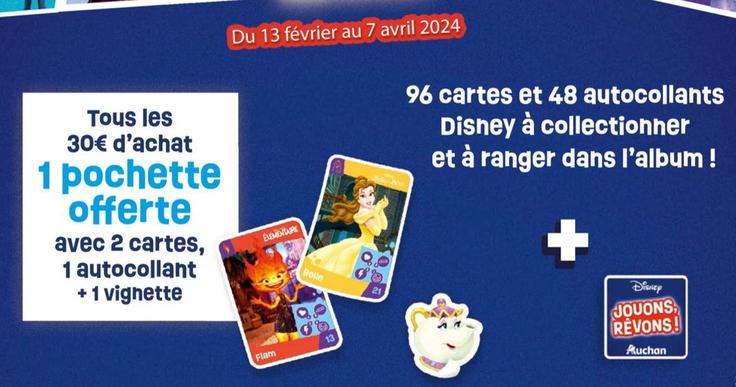 96 cartes et 48 autocollants disney à collectionner et à ranger dans l'album