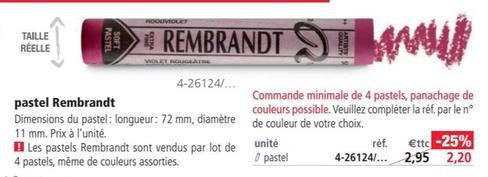 Pastel Rembrandt offre à 2,2€ sur Le Géant des Beaux-Arts