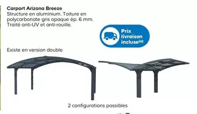 Carport Arizona Breeze offre à 2990€ sur Castorama