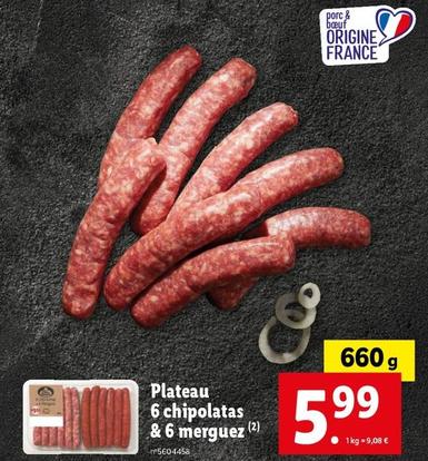 Plateau 6 Chipolatas & 6 Merguez