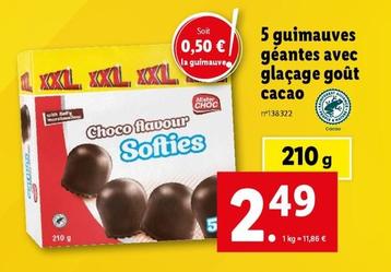 Mister Choc - 5 Guimauves Géantes Avec Glaçage Goût Cacao