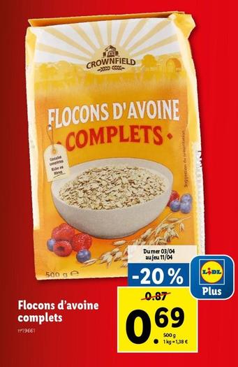 Crownfield - Flocons D'avoine Complets