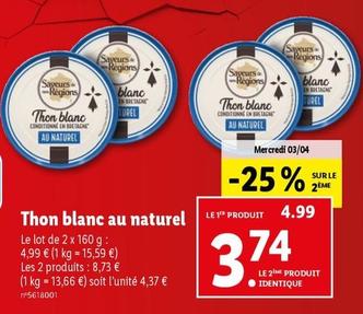 Saveurs De Nos Regions - Thon Blanc Au Naturel