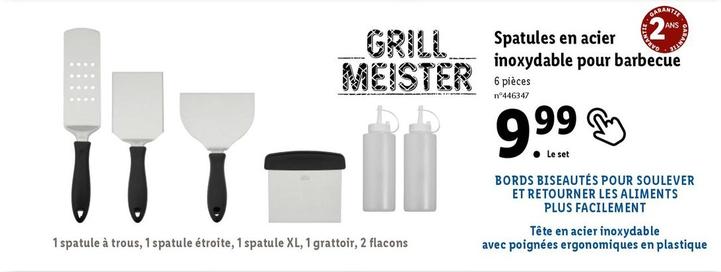 Grill Meister - Spatules En Acier Inoxydable Pour Barbecue