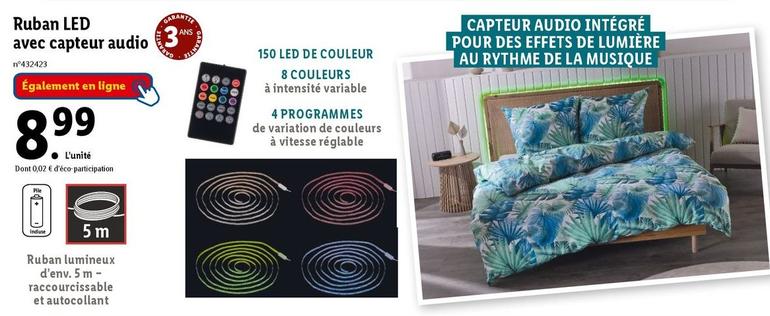 Ruban Led Avec Capteur Audio 