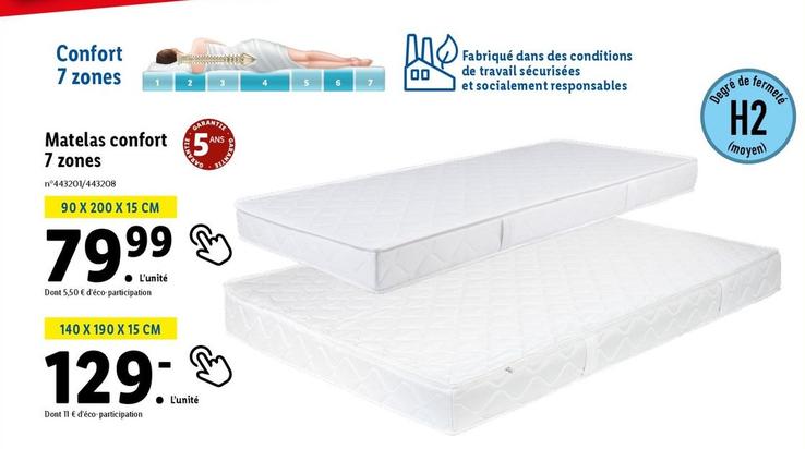 Matelas Confort 7 Zones