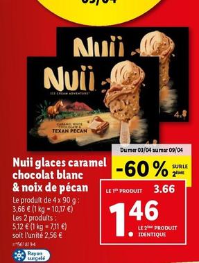 nuii - glaces caramel chocolat blanc & noix de pécan