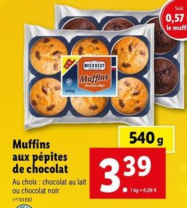 mcennedy - muffins aux pépites de chocolat