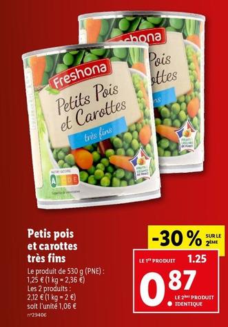 freshona - petits pois et carottes très fins