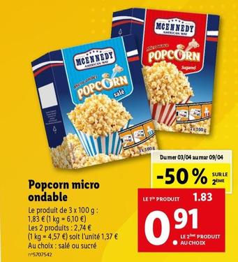 Mcennedy - Popcorn Micro Ondable