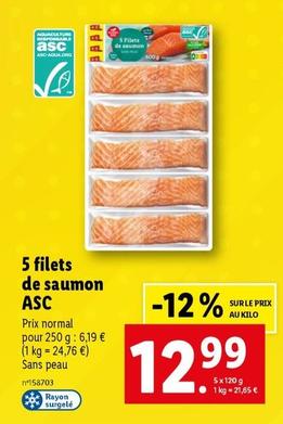 5 filets de saumon asc