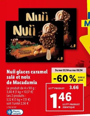 Nuii - Glaces Caramel Salé Et Noix De Macadamia