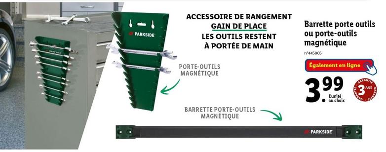 parkside - barrette porte outils ou porte-outils magnétique