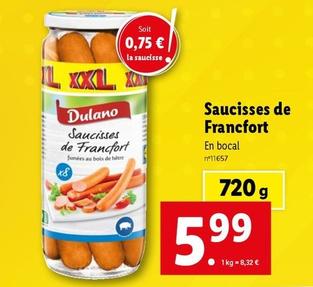 Dulano - Saucisses De Francfort
